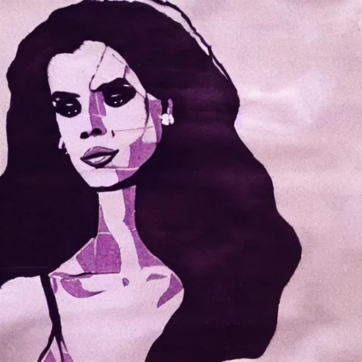 Image similar to cave drawing of lana del rey