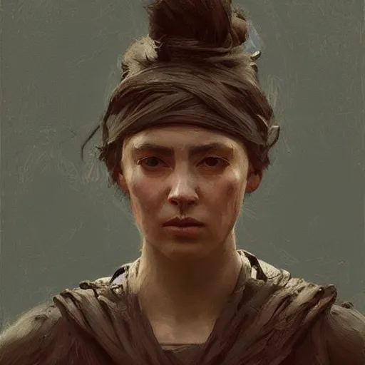 Prompt: portrait of a woman warrior, digital art, character art, by jeremy lipking