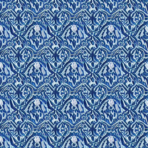 Image similar to pattern art, blue and white color scheme, marbling