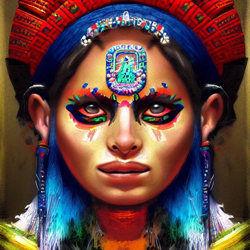 Prompt: mayan priestess, digital painting, 8 k, sharp focus, realistic