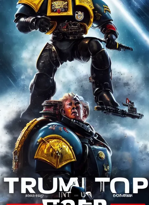 Prompt: donald trump is a space marine, cinematic film movie 4 k 8 k