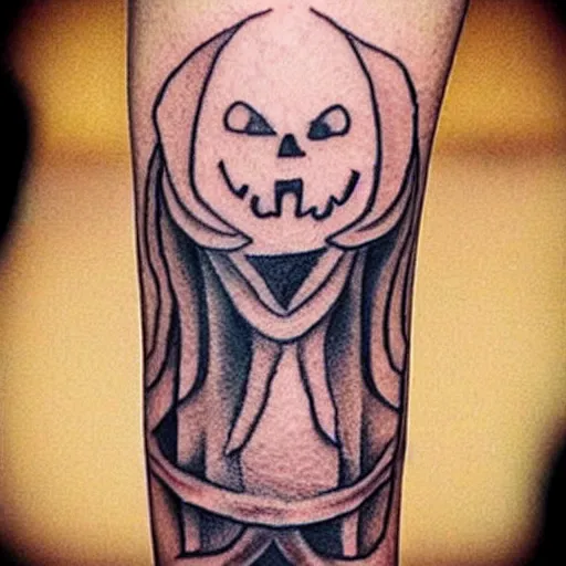 Image similar to A ghost tattoo, minimalistic, simplistic,