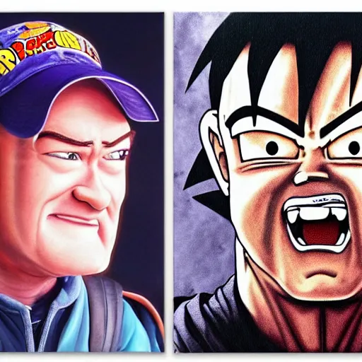 Image similar to Painting of David Koechner, official, detailed, character dragonball, award winning artwork, Akira Toriyama