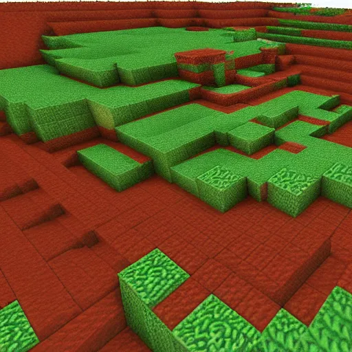 a red earth, minecraft style, Stable Diffusion