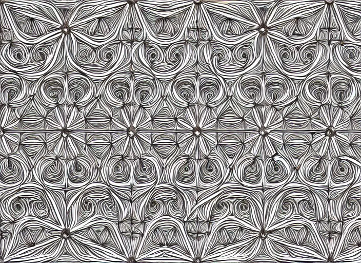 Prompt: symmetry! humans, intricate filigree, elegant, highly detailed, concept art, smooth, sharp focus, lineart, illustration, 3 d occlusion, thinline with black on white on gray, 8 k