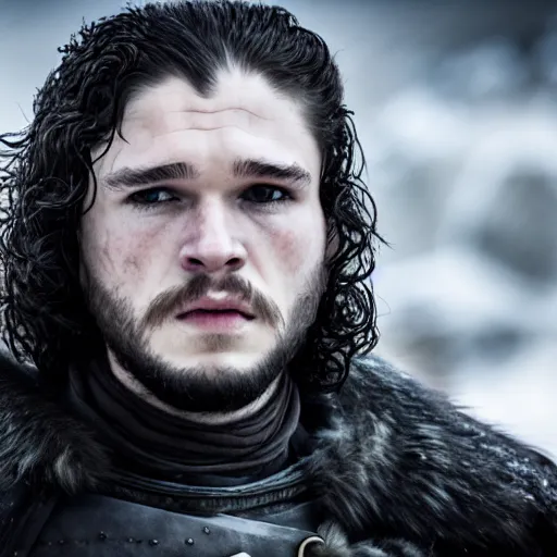 Image similar to game of thrones jon snow, 8k