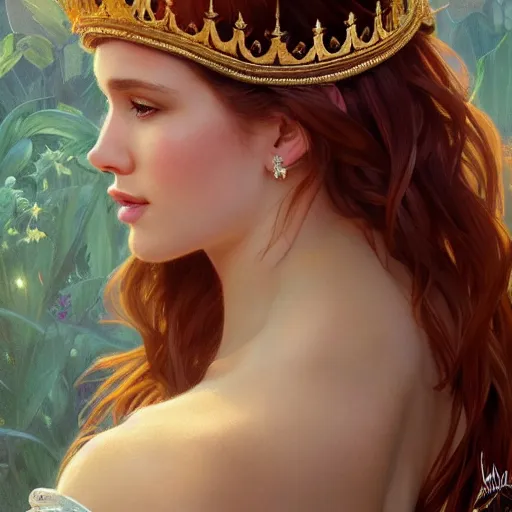 Prompt: ultra realistic illustration, bella thorne wearing princess crown, intricate, elegant, highly detailed, digital painting, artstation, concept art, smooth, sharp focus, illustration, art by artgerm and greg rutkowski and alphonse mucha