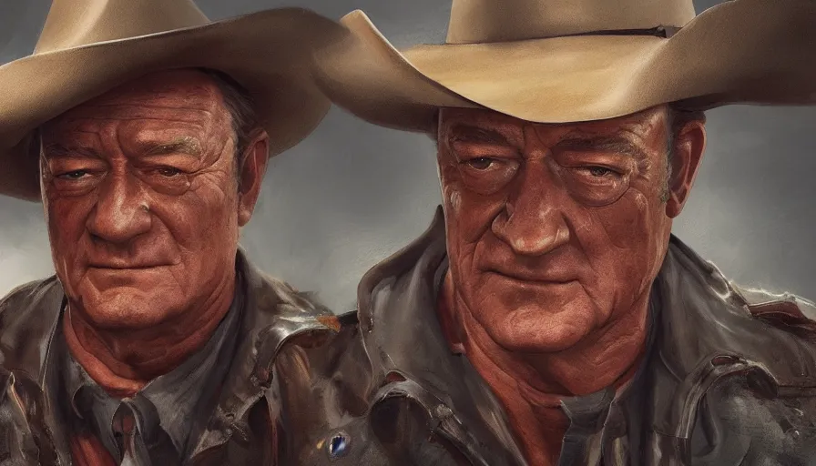 Prompt: John Wayne in Brussels, hyperdetailed, artstation, cgsociety, 8k