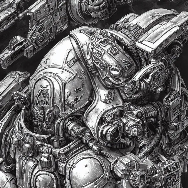 Image similar to a portrait of a space marine from warhammer 4 0 k, an ultrafine hyperdetailed illustration by kim jung gi, irakli nadar, intricate linework, bright colors, octopath traveler, final fantasy, unreal engine 5 highly rendered, global illumination, radiant light, detailed and intricate environment