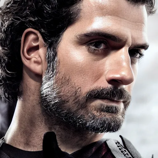 Prompt: close up detailed portrait mid shot henry cavill wearing iron man armor