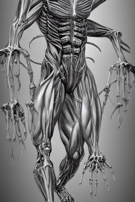 Image similar to symmetry!! full body medusa anatomy concept, medical anatomy, cybernetic limbs, gun metal grey, nano machine, muscular system reference, chrome skeleton, anatomical art, digital art, in the style of amanda lilleston, luka mivsek, bryan christie, ranjit ghosh, artstation, pinterest, deviantart, photoshop, unreal engine