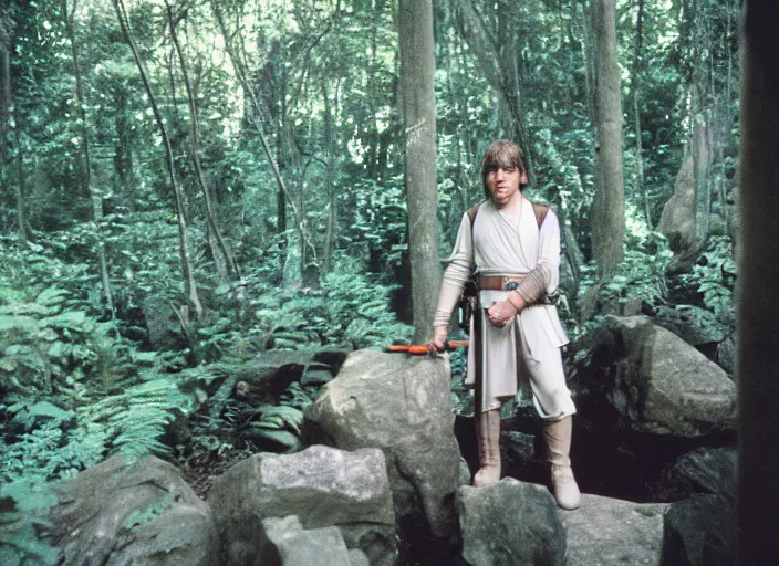 Image similar to luke skywalker at the new jedi temple school jungle. Photographed with Leica Summilux-M 24 mm lens, ISO 100, f/8, Portra 400