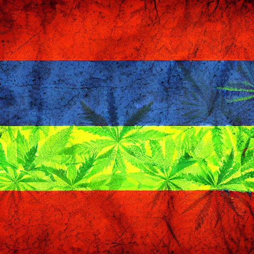 Image similar to Colorado flag, marijuana themed