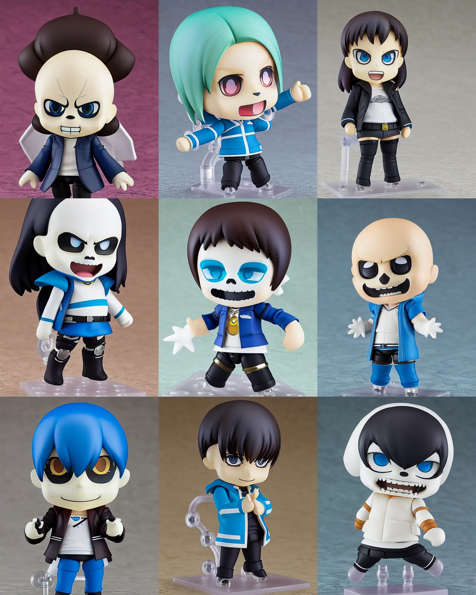 Prompt: a nendoroid of sans, detailed product photo