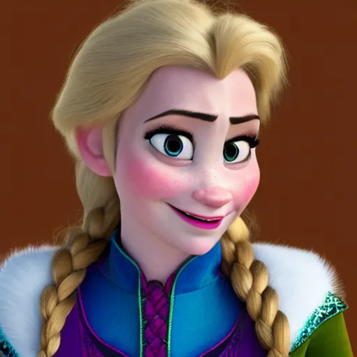 Prompt: anna from frozen as a real woman, ultra realistic, 8 k, highly detailed