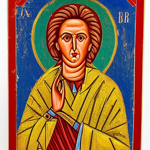 Image similar to A Byzantine icon of Margaret Thatcher, highly detailed, beautiful, colorful, British museum