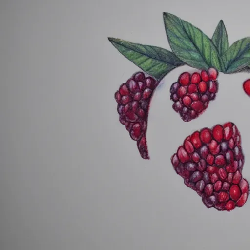 Prompt: berries drawing a face