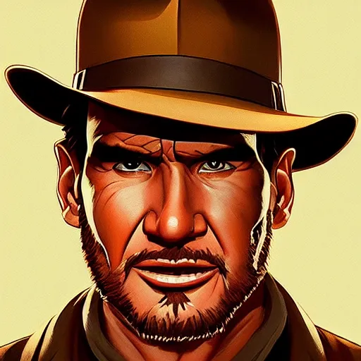 Prompt: stylized minimalist face icon of indiana jones, loftis, cory behance hd by jesper ejsing, by rhads, makoto shinkai and lois van baarle, ilya kuvshinov, rossdraws global illumination, in the style of apple ios icons, 2 5 6 x 2 5 6