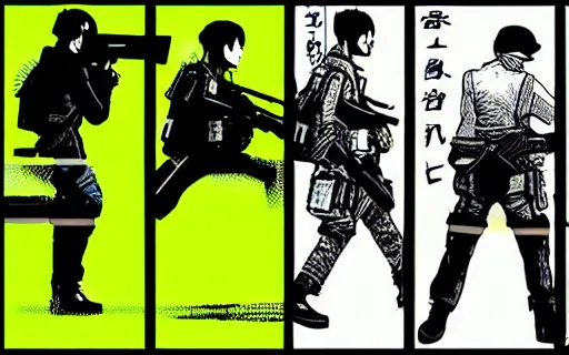 Image similar to Counter Strike, manga, by Junji Ito