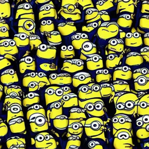 Image similar to minion frogs cartoon with human clothes ready to take over the world