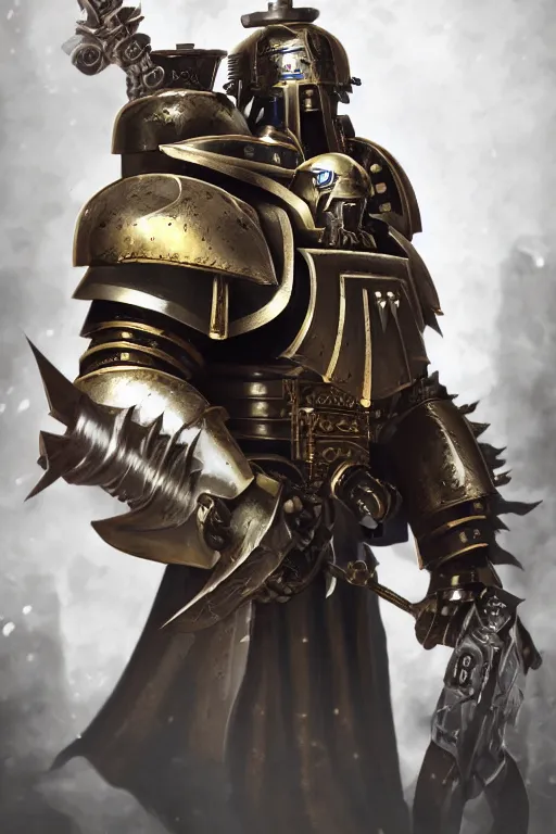 Image similar to armor portrait heros warhammer 4 0 k horus heresy fanart - the primarchs emperor by johannes helgeson animated with vfx concept artist & illustrator global illumination ray tracing hdr fanart arstation zbrush central hardmesh 8 k octane renderer comics stylized