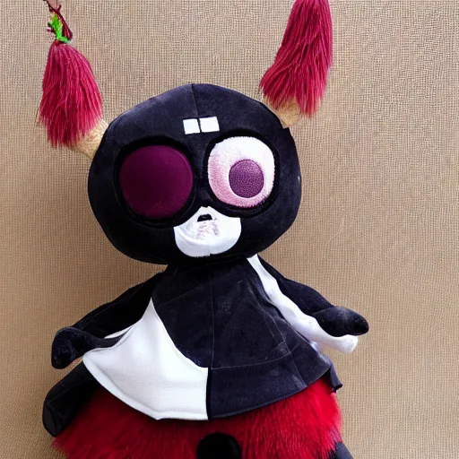 Image similar to cute fumo plush of the dark shadowy group which pulls the strings from the shadows, secret leader girl