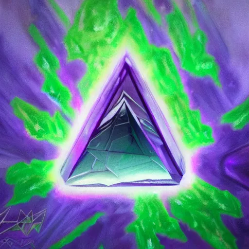 Prompt: Amethyst crystal shard radiating an evil dark glowing aura 🎨🖌️