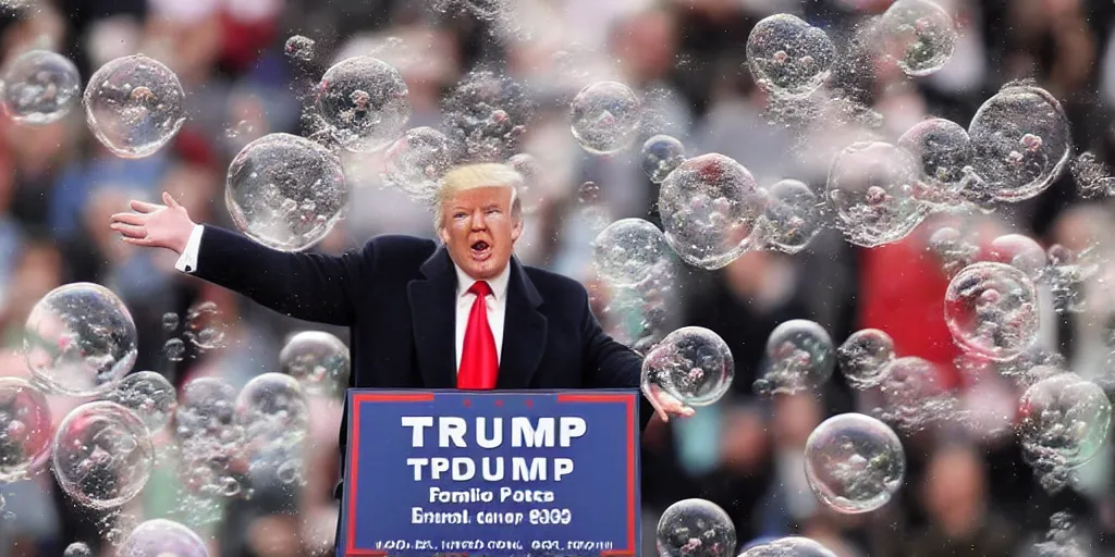 Image similar to trump, bubble bath