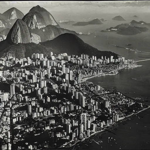 Prompt: 1930s photograph of rio de janeiro