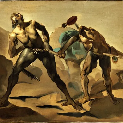 Prompt: cyborgs by theodore gericault