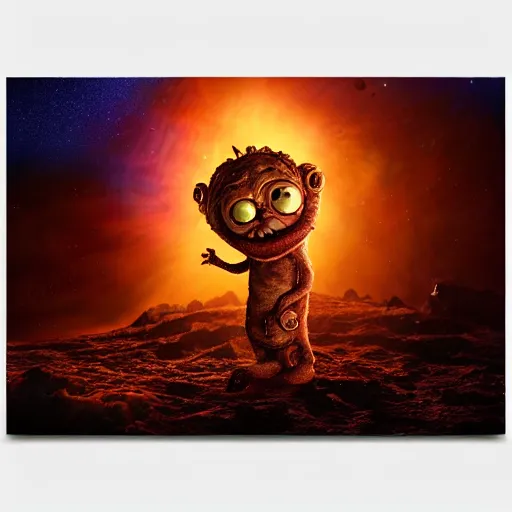 Image similar to eldritch horror bloody garfield in space, hd, 8 k, giant, epic, realistic photo, unreal engine, stars, prophecy, powerful, cinematic lighting, destroyed planet, debris, violent, sinister, ray tracing, dynamic, epic composition, dark, horrific, teeth, grotesque, monochrome drawing, hellscape