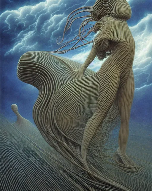 Image similar to conjuring!!! an image!!! from noise!!!, by michael parkes, peter gric, and larry elmore, intricate, chaotic, hopefull, volumetric lighting