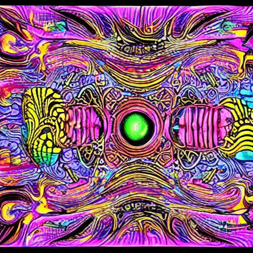 Image similar to psychedelic alien blotter art