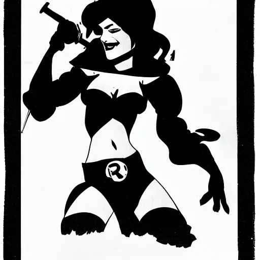 Prompt: An devious looking rogue, smiling. Dark Fantasy, Film Noir, Black and White. High Contrast, Mike Mignola