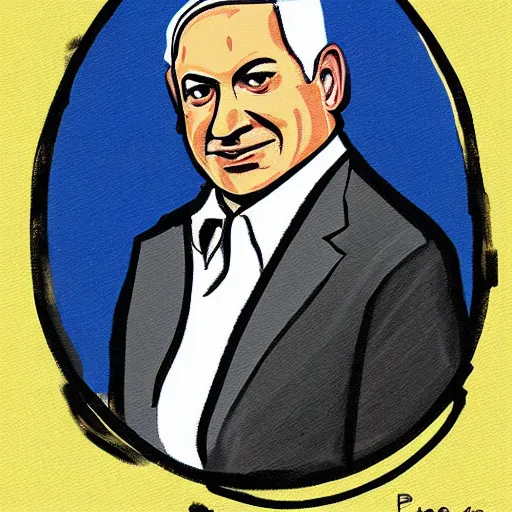 Image similar to a portrait of benjamin netanyahu by pablo picaso