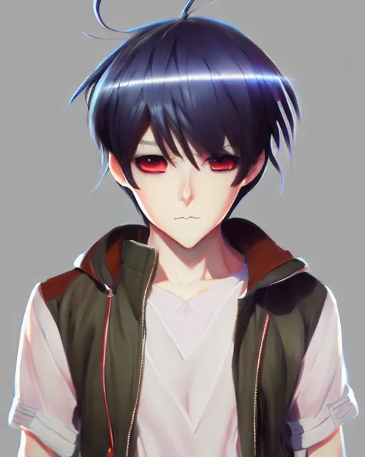 Image similar to character concept art of an anime boy | | cute - fine - face, pretty face, key visual, realistic shaded perfect face, fine details by stanley artgerm lau, wlop, rossdraws, james jean, andrei riabovitchev, marc simonetti, and sakimichan, tranding on artstation