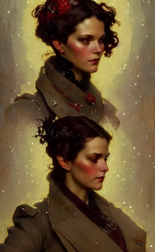 Image similar to karl marx daughter gorgeous lighting by weta studio, mucha, bautista and norman rockwell and greg rutkowski and tom bagshaw and james gurney and lucasfilm