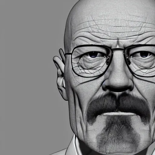 Prompt: walter white in blender rendering viewport