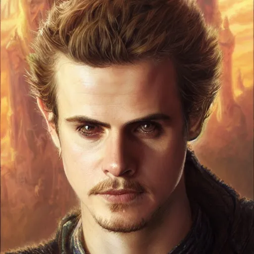 Prompt: Hayden Christensen as a fantasy D&D character, close-up portrait art by Donato Giancola and James Gurney, digital art, trending on artstation