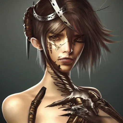 Prompt: tattoo design, a professional painting of a beautiful young female, partially clothed in battle armor, olive skin, long dark hair, beautiful bone structure, symmetrical facial features, intricate, elegant, digital painting, concept art, smooth, sharp focus, illustration, from Metal Gear, cat girl, anime