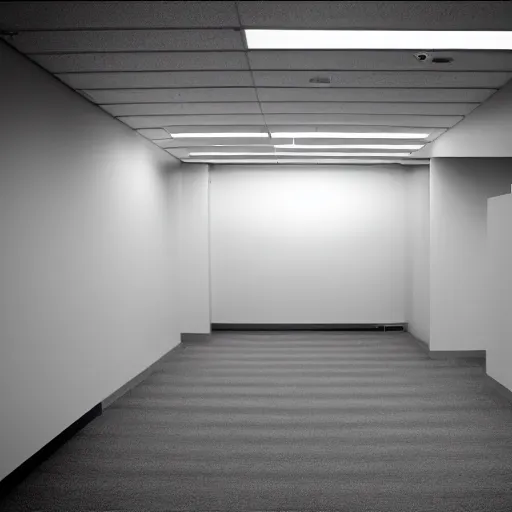 Prompt: empty office, photograph