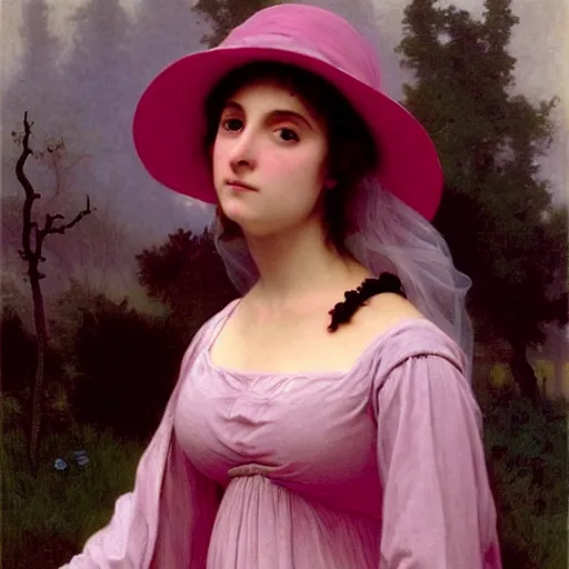 Image similar to pink witch, by bouguereau