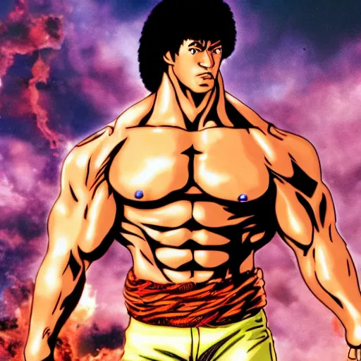 Prompt: dwayne the rock johnson as kenshiro in fist of the north star, 4 k