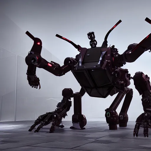 Image similar to hexapod beast, robotic, convex, kitbashing, robot, unreal engine, 4 k