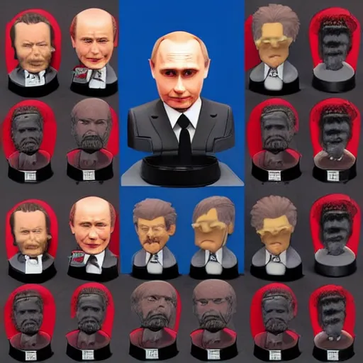 Image similar to vladimir putin cosplay lenin, stop motion vinyl action figure, plastic, toy, butcher billy style