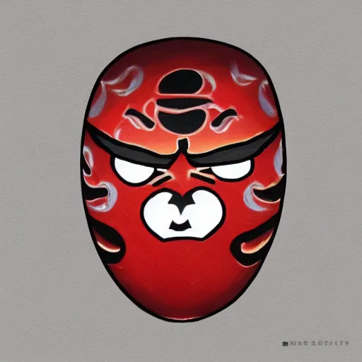 Image similar to demon with daruma head