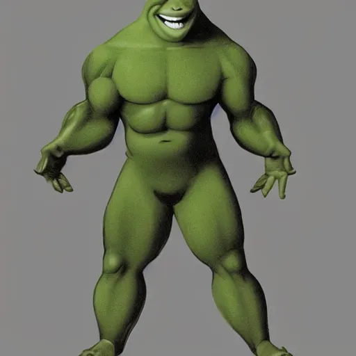 Prompt: Concept art of billy herrington as Shreck