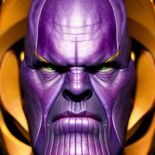 Image similar to thanos's face on an apple, hyperdetailed, artstation, cgsociety, 8 k