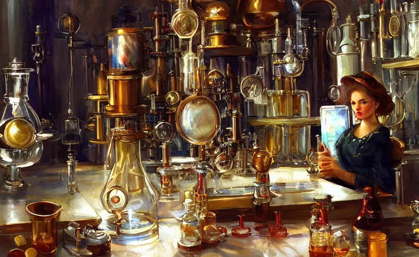 Image similar to Alchemy laboratory. By Konstantin Razumov, highly detailded