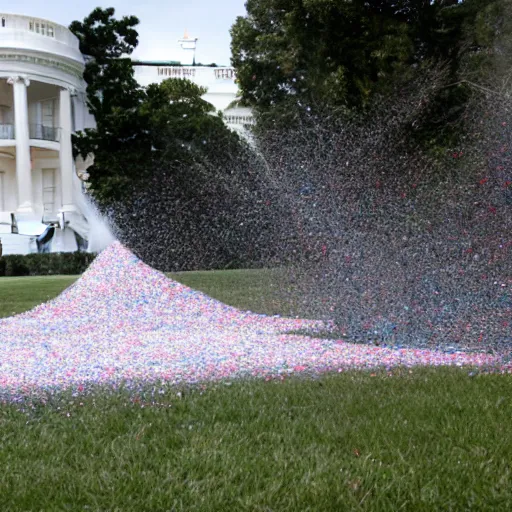 Image similar to photo aftermath glitter explosion white house